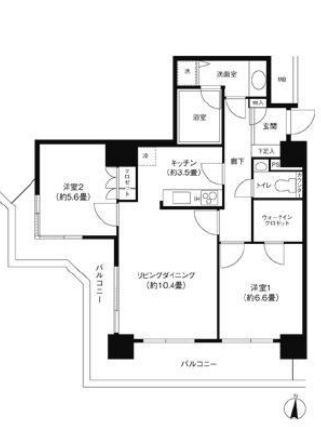 サンクォーレタワー 14階 間取り図