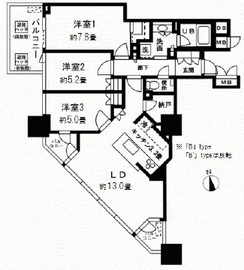 ベイサイドタワー晴海 13階 間取り図