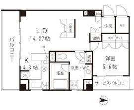 オークウッドハウス 401 間取り図