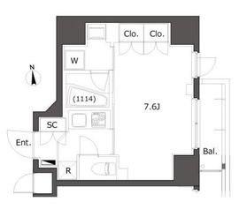 NTPRレジデンス上野稲荷町 303 間取り図