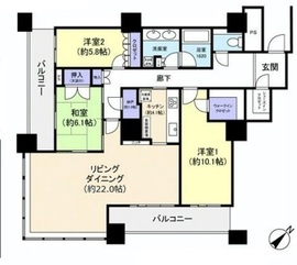 ザ・東京タワーズ シータワー 23階 間取り図