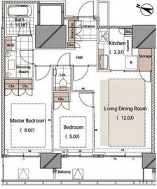 赤坂タワーレジデンス トップオブザヒル 19階 間取り図