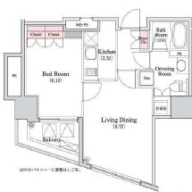 パークキューブ八丁堀 405 間取り図