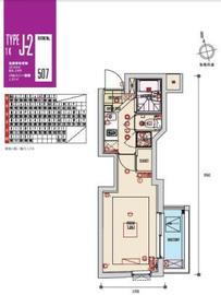 ビバリーホームズ五反田 507 間取り図