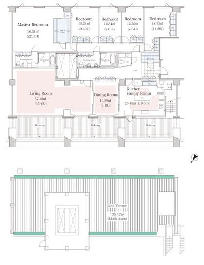 ラ・トゥール代々木上原 B402 間取り図