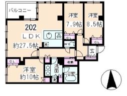 レガロ高輪 202 間取り図