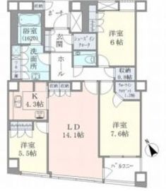 品川Vタワー タワー棟 28階 間取り図