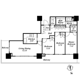 リエトコートアルクスタワー 2001 間取り図