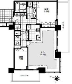 プラウドタワー千代田富士見レジデンス 19階 間取り図