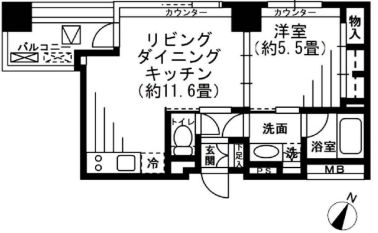 コスモグラシア人形町 3階 間取り図