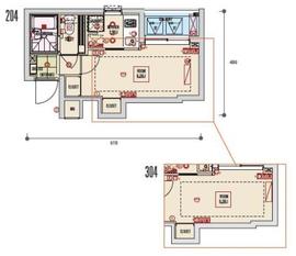 新橋プラザビル コアレジデンス 304 間取り図