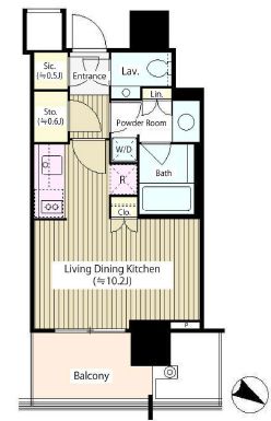 THE ROPPONGI TOKYO CLUB RESIDENCE 12階 間取り図
