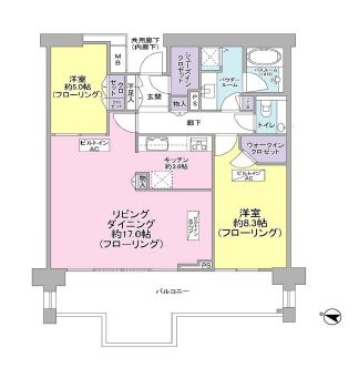 グランドヒルズ三軒茶屋ヒルトップガーデン 2階 間取り図