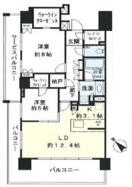 クレヴィアタワー目黒不動前 18階 間取り図