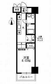 レジディア上野池之端 1403 間取り図