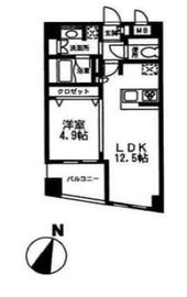 ボヌール都立大学参番館 202 間取り図