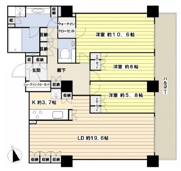 ローレルコート新宿タワー 20階 間取り図