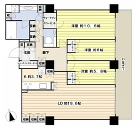 ローレルコート新宿タワー 20階 間取り図