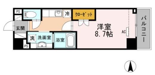 グランディーノ早稲田 502 間取り図