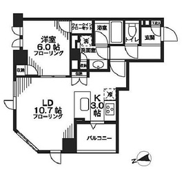 シティハウス東京新橋 6階 間取り図