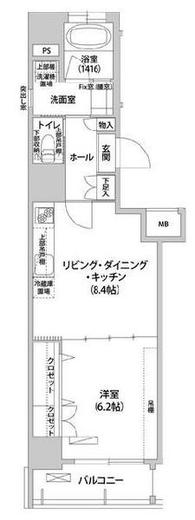 ブランズタワー南千住 (アクレスティ南千住) 702 間取り図