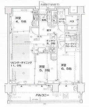 シティテラス下目黒 3階 間取り図