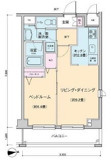 プロッシモ新宿 404 間取り図