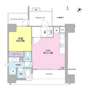 ブランズ島津山 14階 間取り図