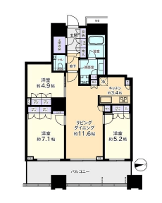 富久クロスコンフォートタワー(Tomihisa Cross)  50階 間取り図