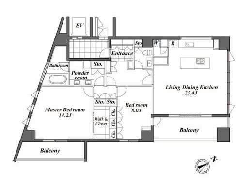 オーパスレジデンス恵比寿 1401 間取り図