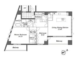 オーパスレジデンス恵比寿 1401 間取り図