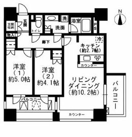 レジディア市ヶ谷 1005 間取り図