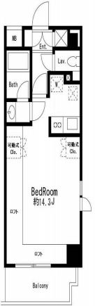 プライムアーバン麻布十番 1102 間取り図
