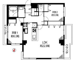 ウィン麻布十番ハラビル 10階 間取り図