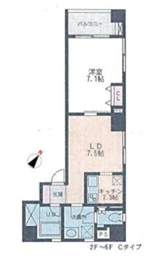 スクエアードコート日本橋人形町 403 間取り図