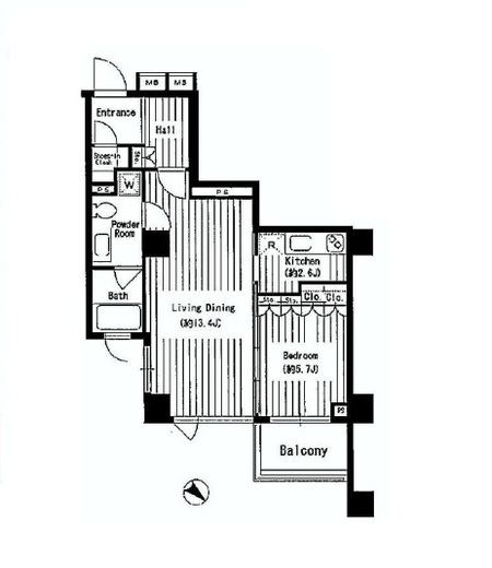 青山パークタワー 4階 間取り図