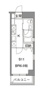 カスタリア中目黒 414 間取り図