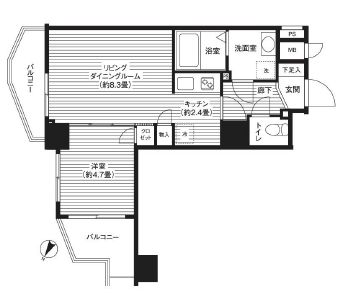 カスタリア初台 704 間取り図