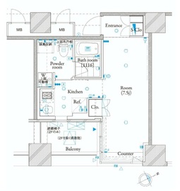 ザ・タワー芝浦 9階 間取り図