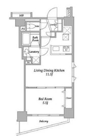 グランカーサ三ノ輪 1202 間取り図