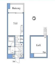 RIZ高輪 604 間取り図