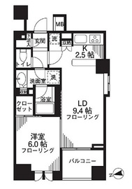 シティハウス東京新橋 2階 間取り図
