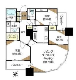 東京ツインパークス ライトウィング 8階 間取り図