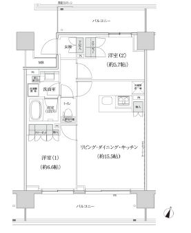 パークハビオ渋谷本町レジデンス 718 間取り図