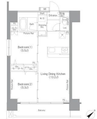 クレストヒル文京千石 A902 間取り図