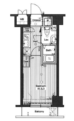 グランド・ガーラ高輪 13階 間取り図