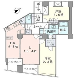 品川Vタワー タワー棟 21階 間取り図