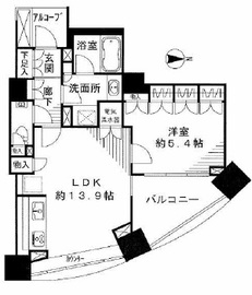 パークハウスオー・タワー 14階 間取り図