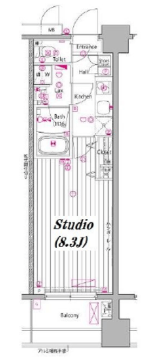 ガーラ・プレシャス東麻布 507 間取り図