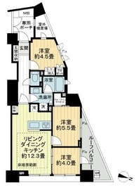 ライオンズ日本橋浜町リバーノート 2階 間取り図